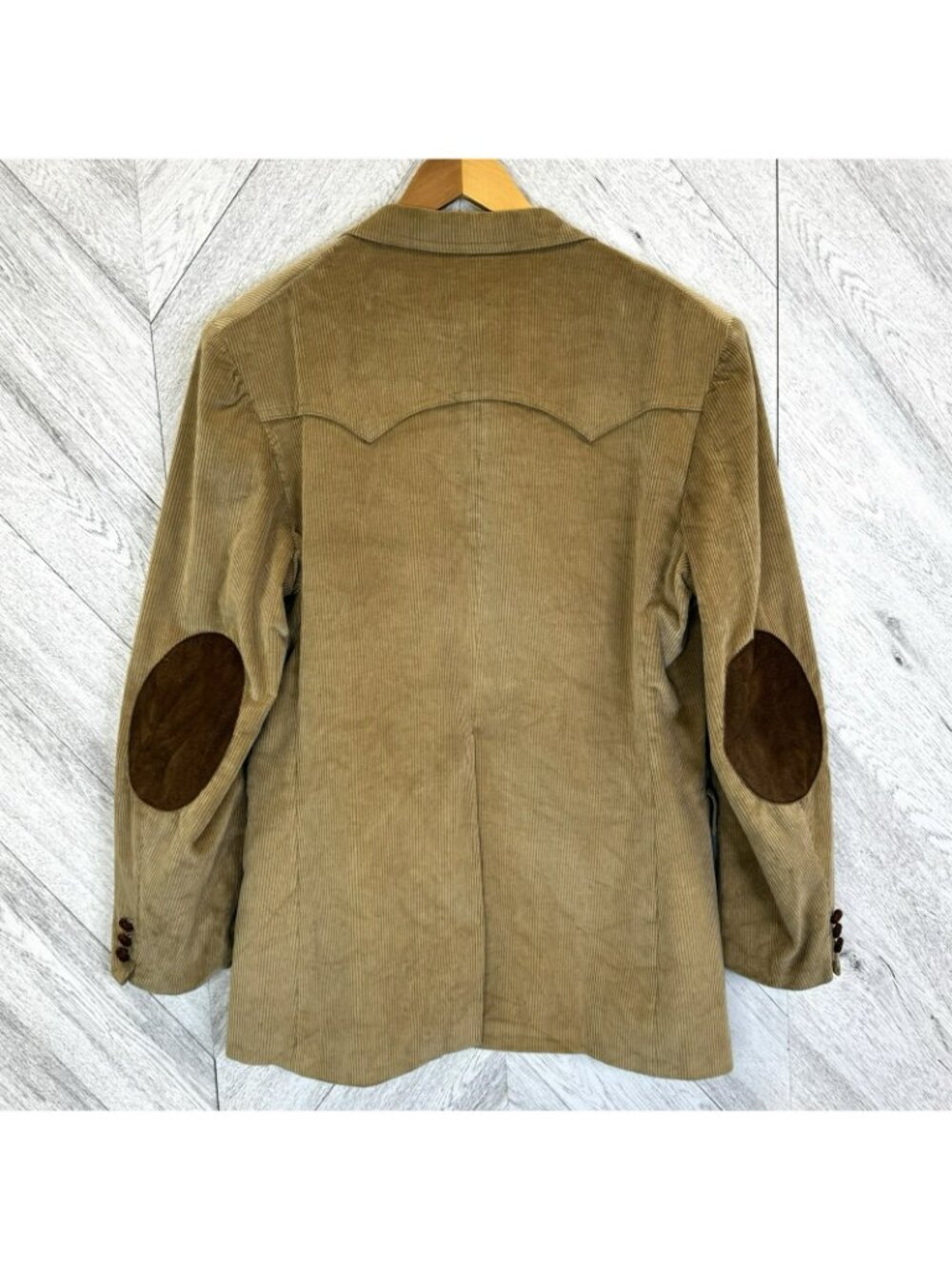 Vintage Levi's Western Tan Corduroy Blazer Jacket Mens Size 44R Elbow Patches - Picture 5 of 10